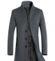 Men's  Mid-Length Slim Coat Woolen Coat Trench Coat Jacket