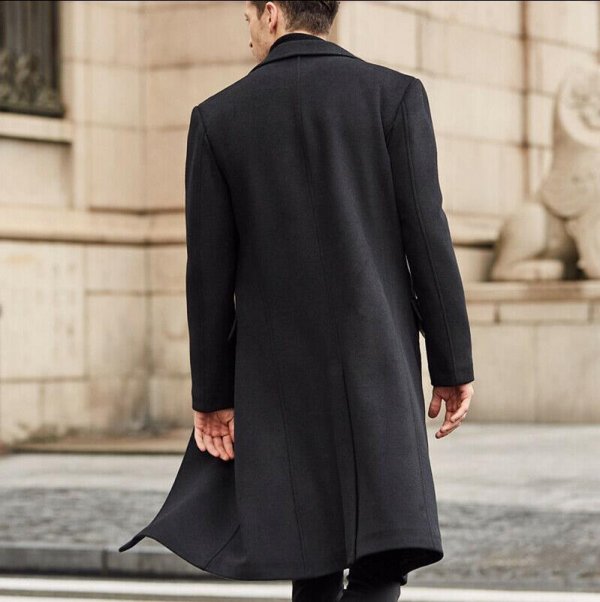 Men's Long Trench Coat Woolen Coat