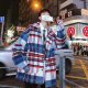 Men's Autumn and Winter Plaid Trench Coat Loose Woolen Coat