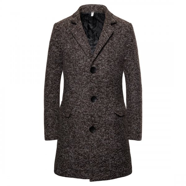 Woolen Coat Men's Single-Breasted Men's Woolen Trench Coat