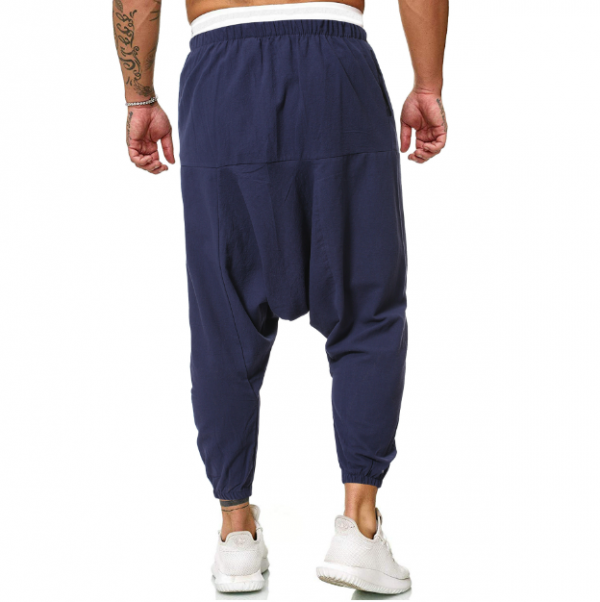 Cotton and Linen Casual Solid Color All-Match Linen Trousers