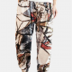 Cotton Ethnic Graffiti Print Harem Trousers