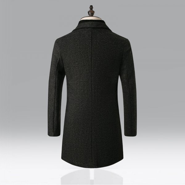 Men's Snowflake Trench Coat Mid-Length Woolen Coat