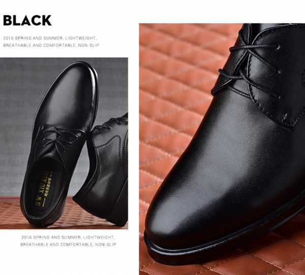 Black Size-Shoes with Pointed Toe for Men