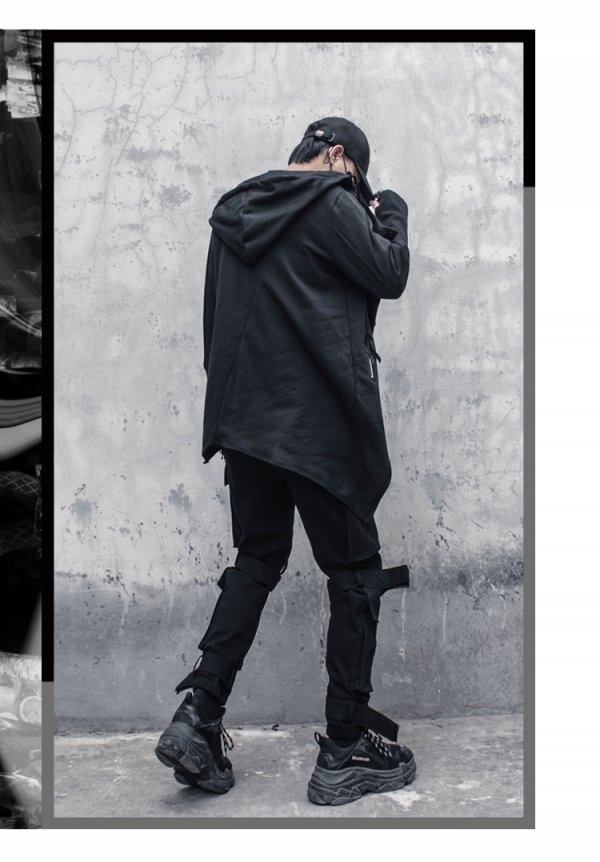 Dark Asymmetric Design Coat Gothic Trench Coat Men