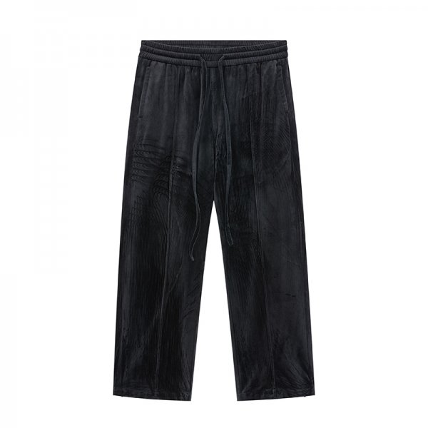 Velvet Side Zipper Trousers Men's Trend Street Wild Casual Micro-Flare Pants